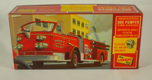 1960s Lindberg American LaFrance Fire Engine 1 38 Scale Model Kit Mint Boxed